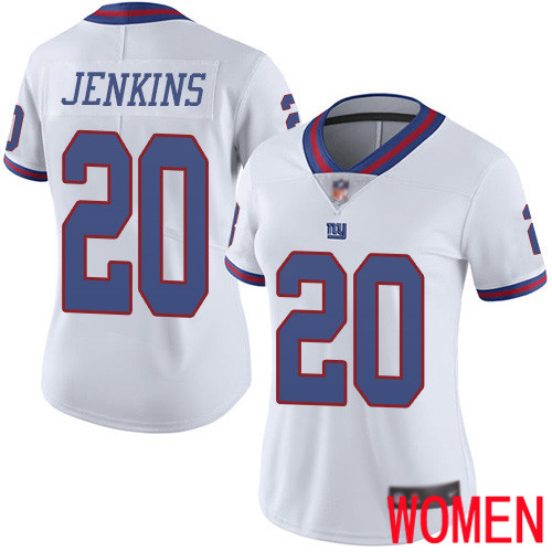 Women New York Giants #20 Janoris Jenkins Limited White Rush Vapor Untouchable Football NFL Jersey->women nfl jersey->Women Jersey